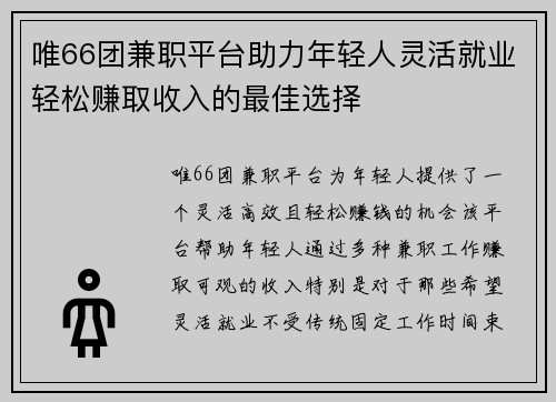 唯66团兼职平台助力年轻人灵活就业轻松赚取收入的最佳选择